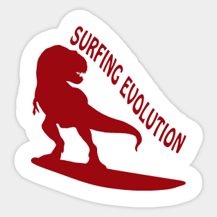 Surfing Evolution - Dinosaurs Born To Surf Sticker